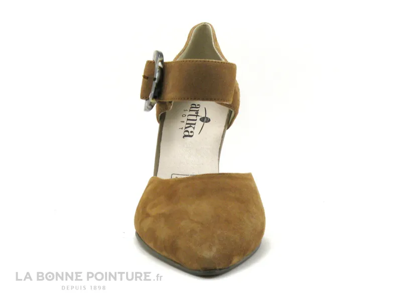 Achat chaussures Artika Femme Escarpin, vente Artika YNATA Vel Daim - Escarpin jaune ocre - Talon haut - Bout pointu