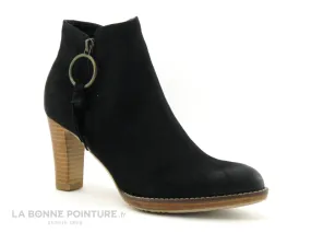 Achat chaussures Fugitive Femme Boots, vente Fugitive ASTON boots noires en nubuck- deux zips et talon