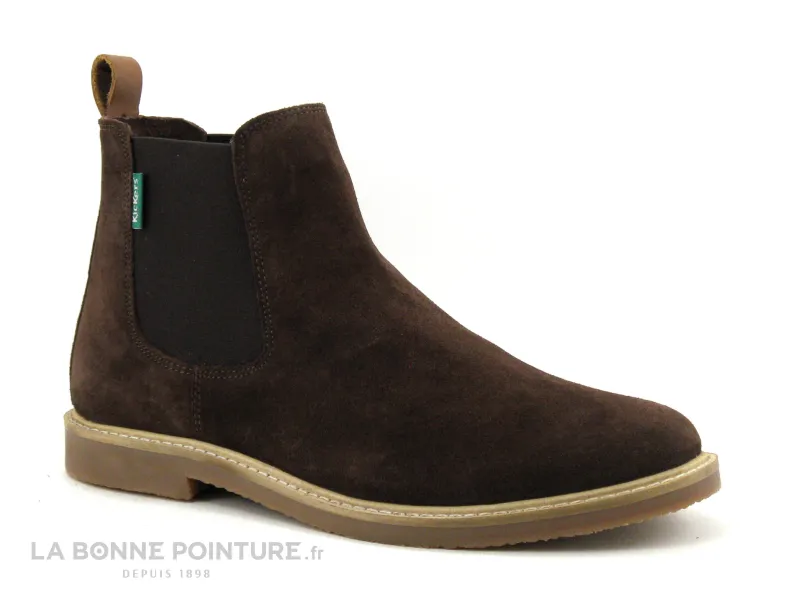 Achat chaussures Kickers Femme Boots, vente Kickers TYGA Marron fonce - 529774-50 - Boots Chelsea Femme