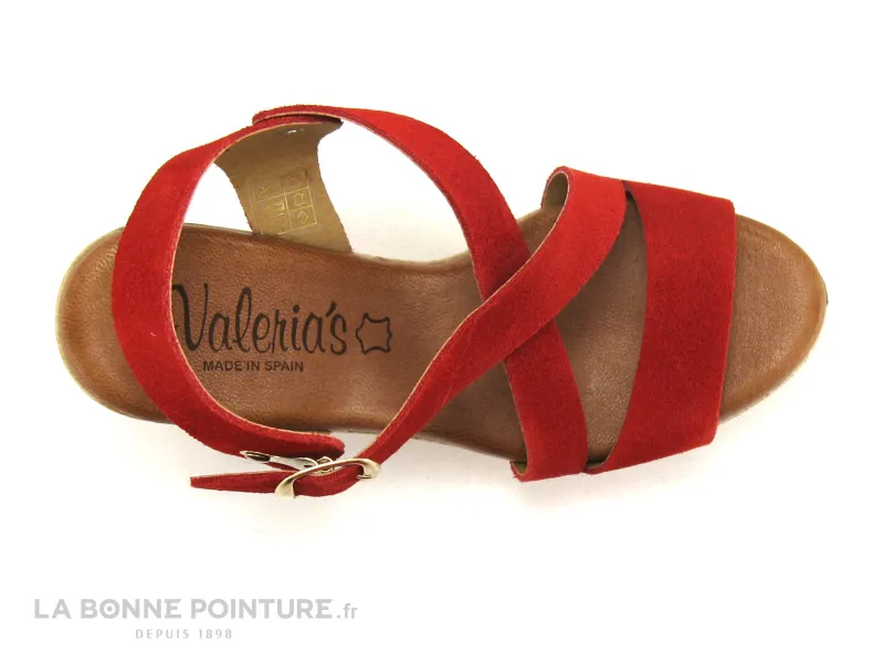 Achat chaussures Valeria's Femme Sandale et Nu-pieds, vente Valerias 5210 - Nu-pieds rouge - talon haut et large