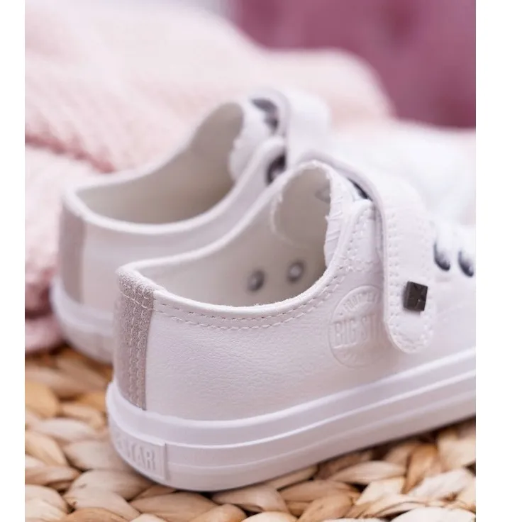 Baskets en cuir pour enfants Big Star EE374035 Blanc blanche