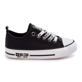 Baskets en cuir pour enfants Big Star KK374039 Noir le noir