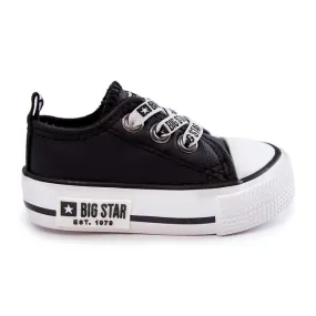 Baskets en cuir pour enfants Big Star KK374041 Noir-Blanc le noir