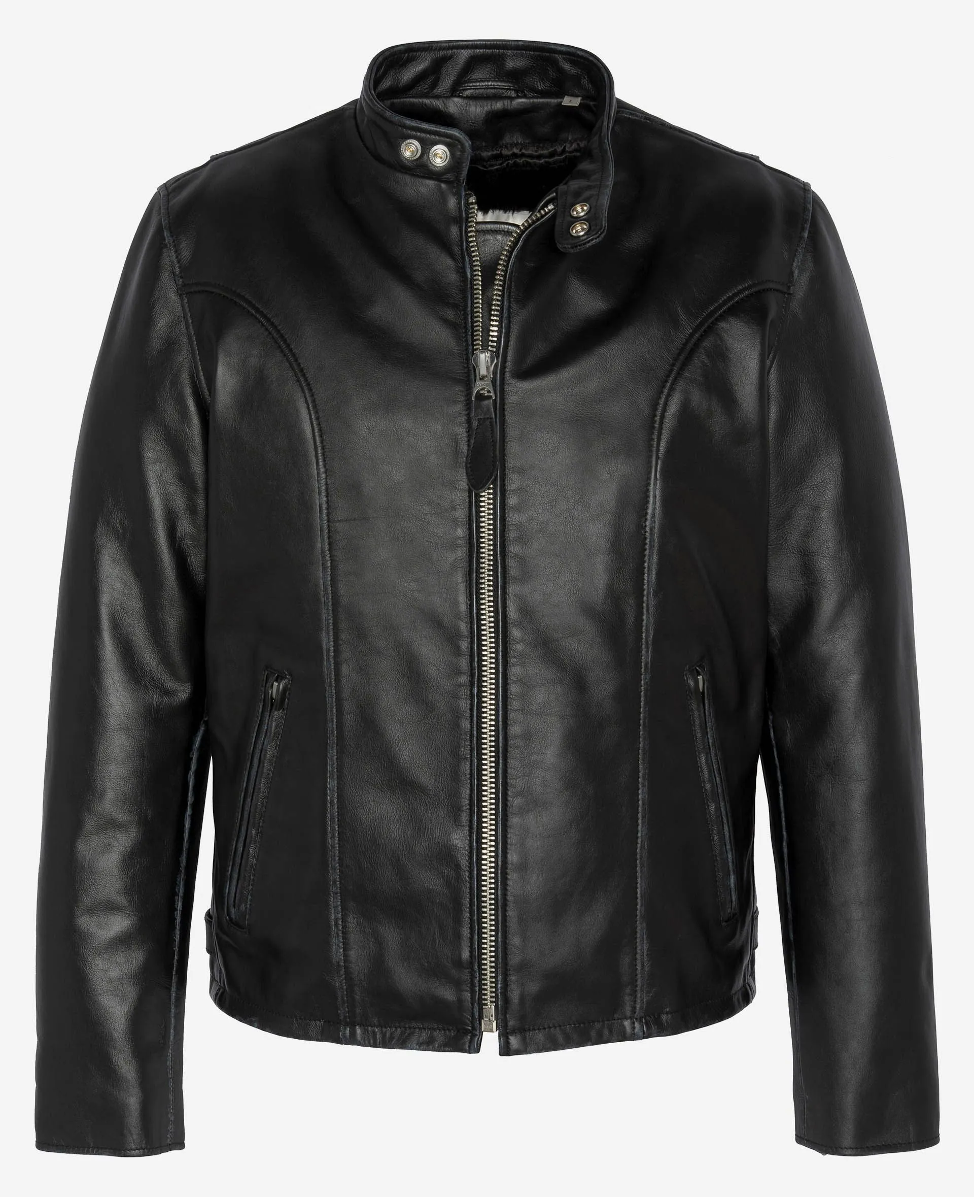 Blouson motard vintage, cuir de vachette