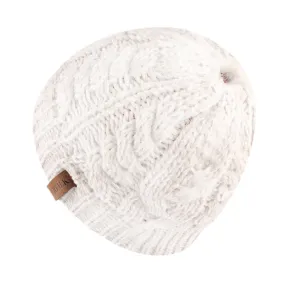 Bonnet Ponytail Tricot Blanc - Shine Boutique