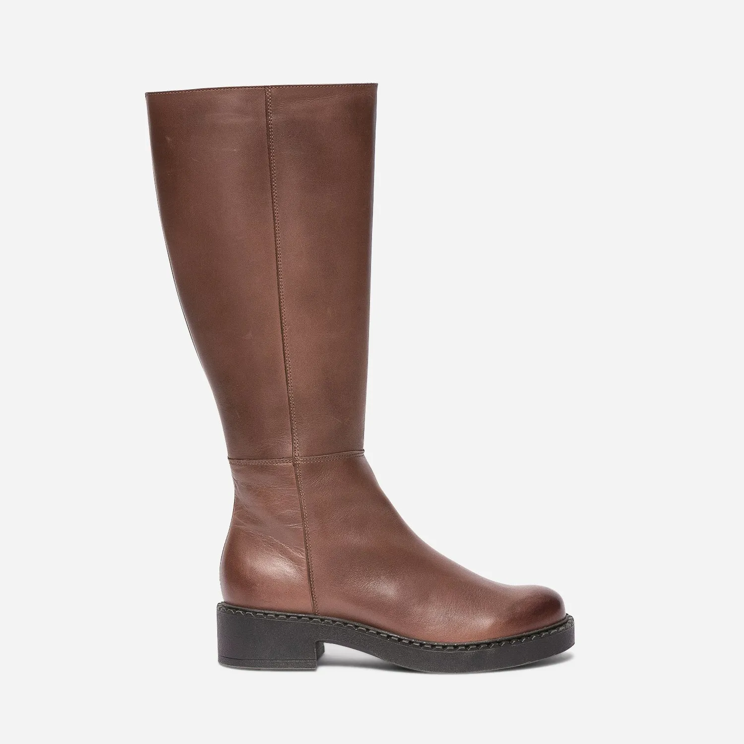 Botte cognac éco-conçue en cuir - Bottes Femme | ERAM