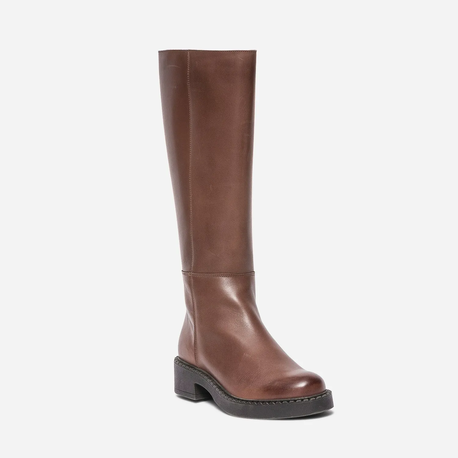 Botte cognac éco-conçue en cuir - Bottes Femme | ERAM