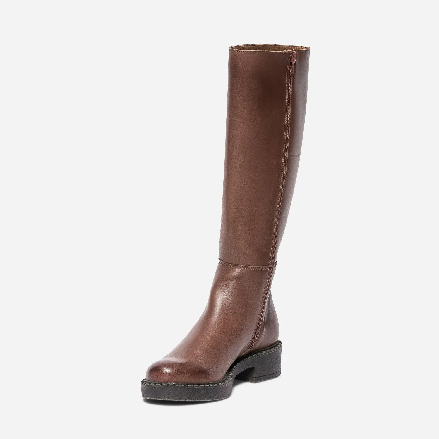 Botte cognac éco-conçue en cuir - Bottes Femme | ERAM