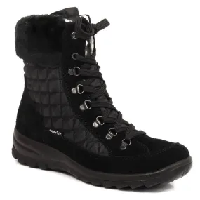 Bottes de neige imperméables en cuir pour femmes Rieker L7141-00 le noir