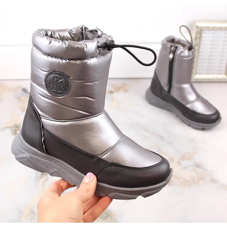 Bottes de neige imperméables fille avec membrane argentée Kornecki 6916