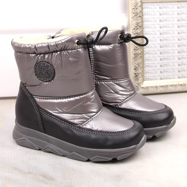 Bottes de neige imperméables pour enfants avec membrane isolée, gris Kornecki 6896