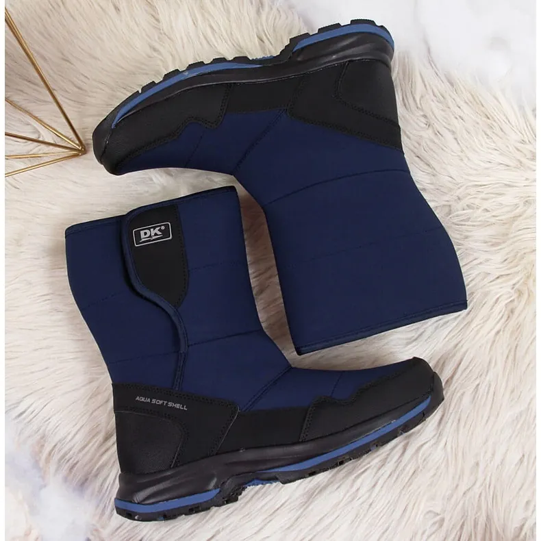 Bottes de neige imperméables pour femmes avec velcro bleu marine DK