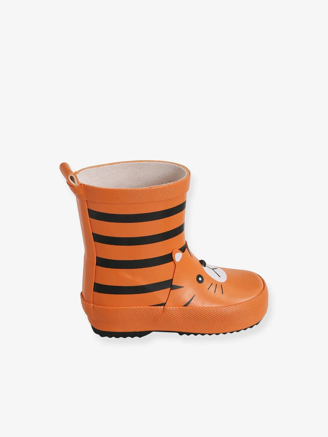 Bottes de pluie bébé garçon en caoutchouc orange - Vertbaudet