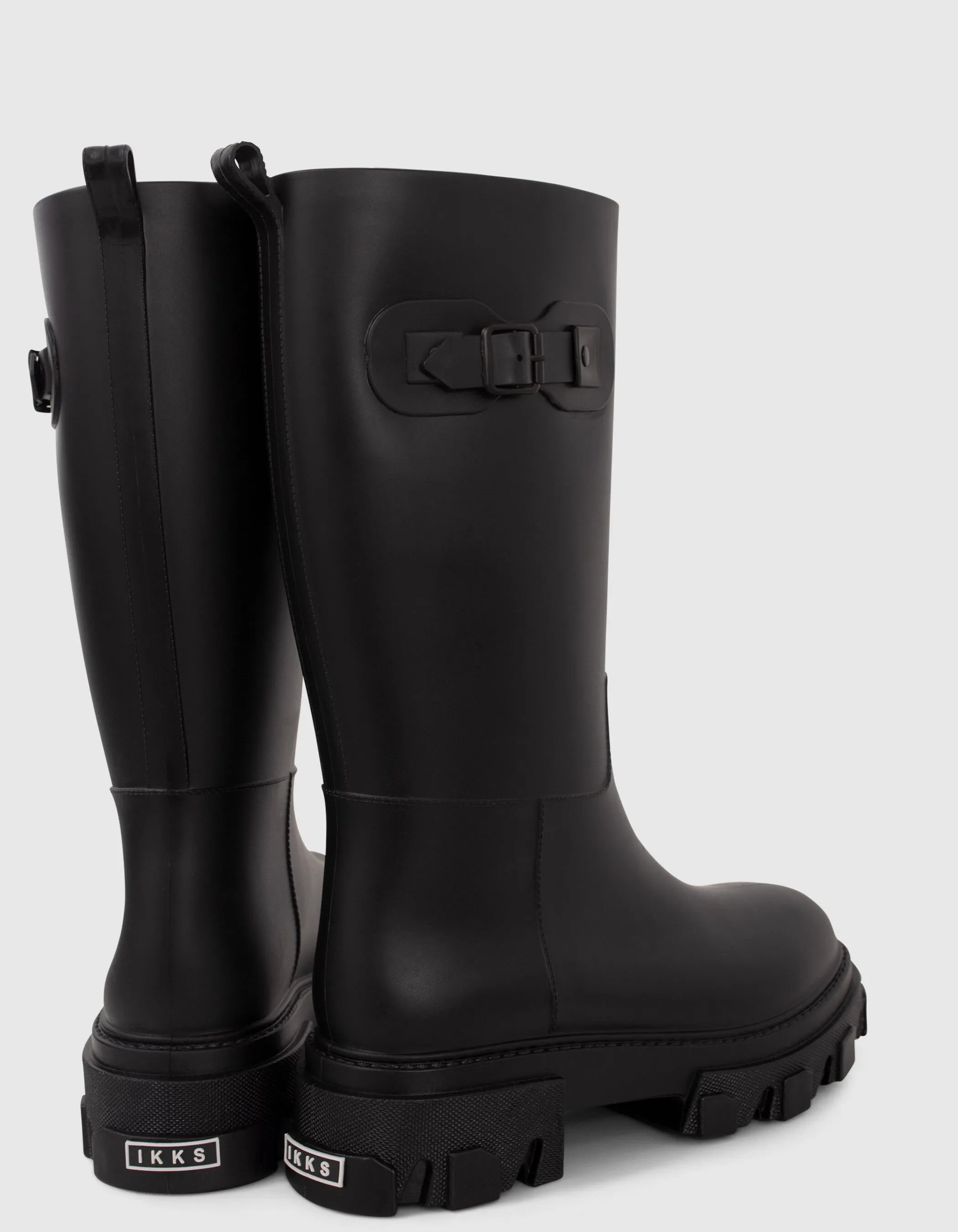 Bottes de pluie noires crantées Femme