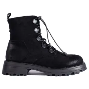 Bottes femme en daim noir Shelovet le noir