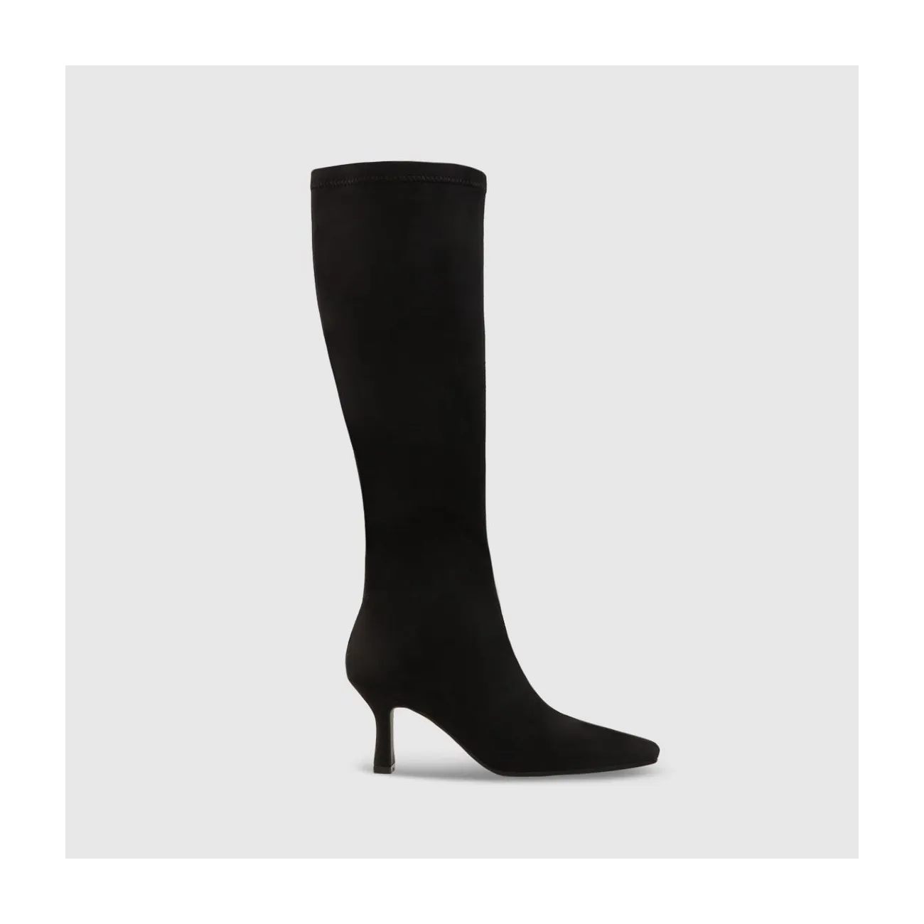 Bottes hautes femme en tissu élastique noir | LODI Chaussures femme en ligne.