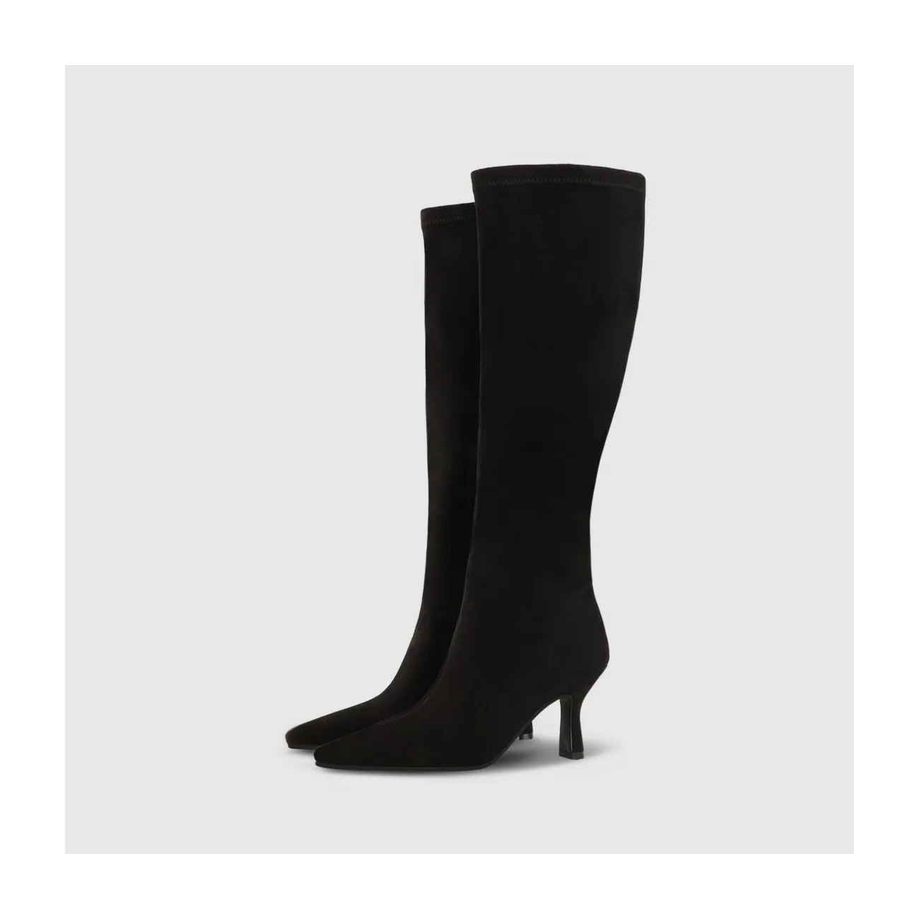 Bottes hautes femme en tissu élastique noir | LODI Chaussures femme en ligne.