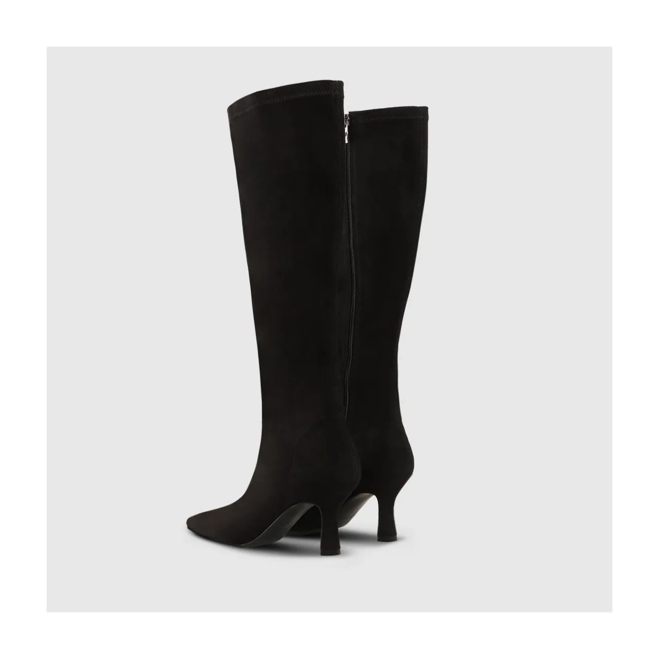 Bottes hautes femme en tissu élastique noir | LODI Chaussures femme en ligne.