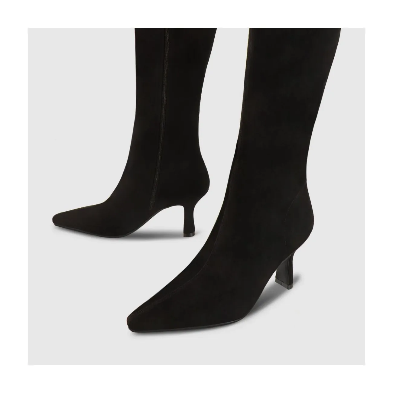 Bottes hautes femme en tissu élastique noir | LODI Chaussures femme en ligne.