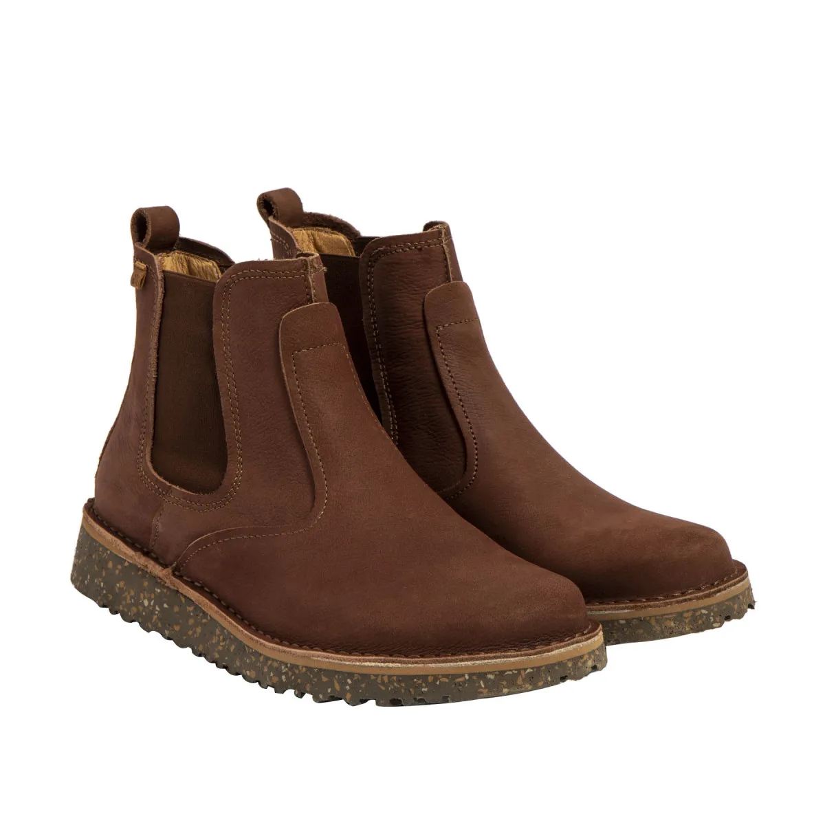 Bottines chelsea basses en cuir - Marron