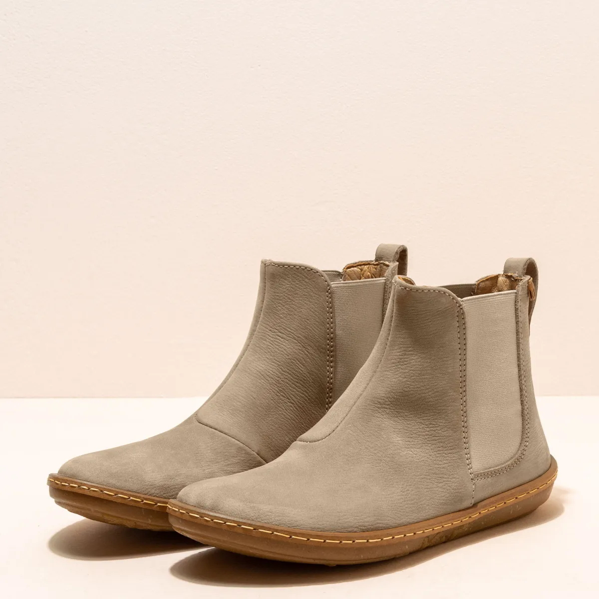 Bottines chelsea en cuir - Beige