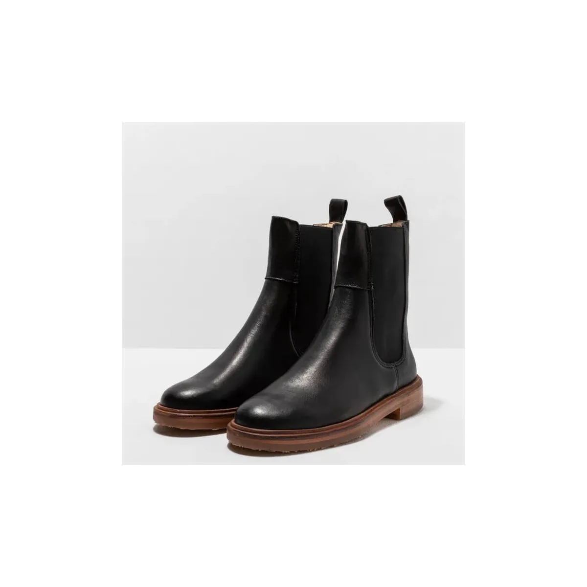 Bottines chelsea en cuir lisse - Noir