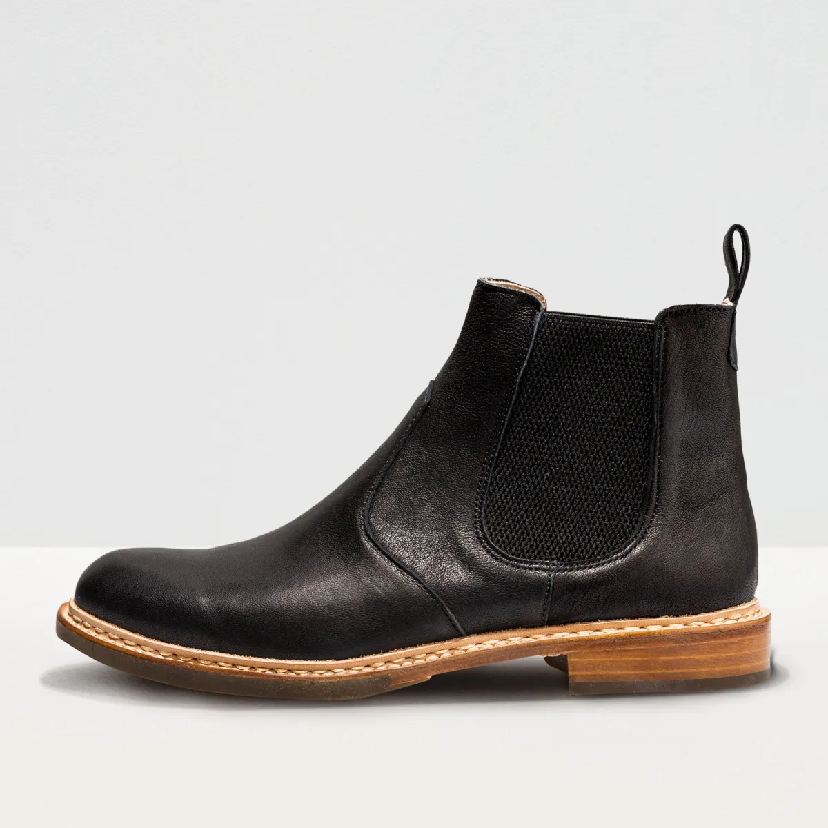 Bottines chelsea en cuir mat - Noir