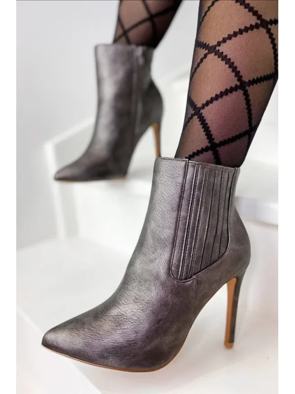 Bottines Cuir Lady Pewter