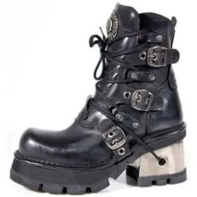 Bottines cuir New Rock M.1014-C1 avec talon métallique