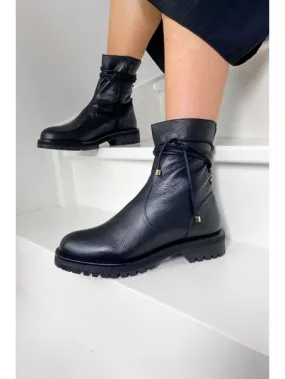 Bottines DIAZ Cuir Grainé Noir - Reqins