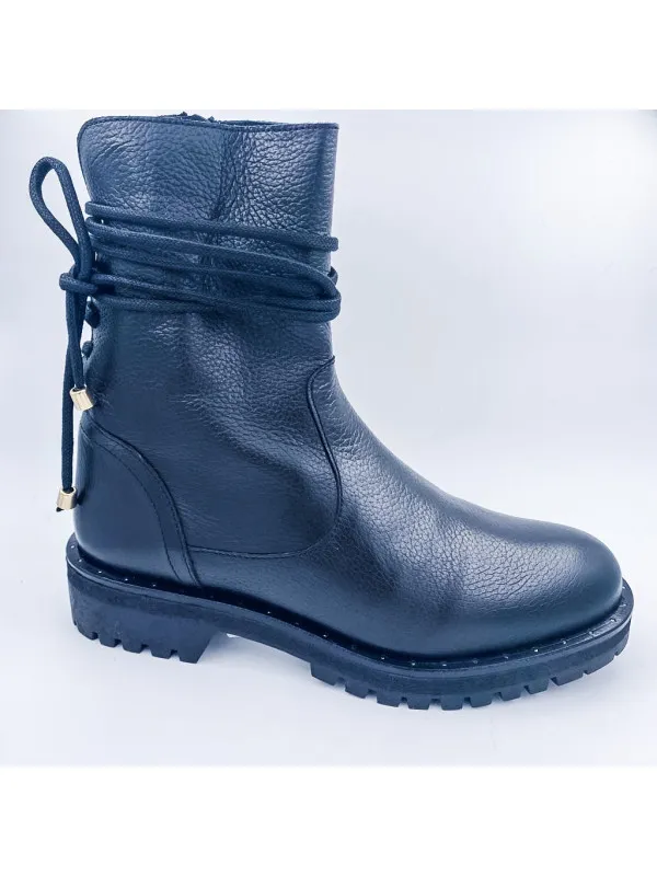 Bottines DIAZ Cuir Grainé Noir - Reqins