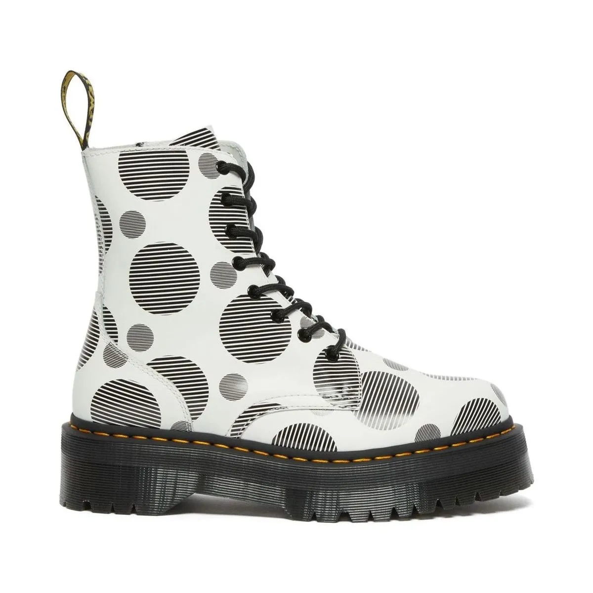 Bottines Dr martens jadon polka blanc