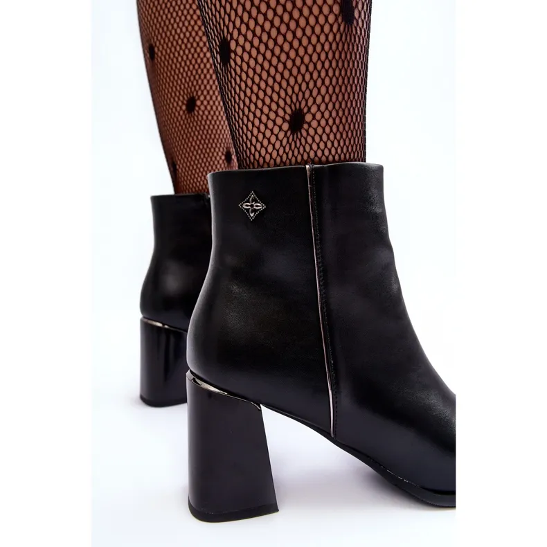 Bottines En Cuir Noir Popilla le noir