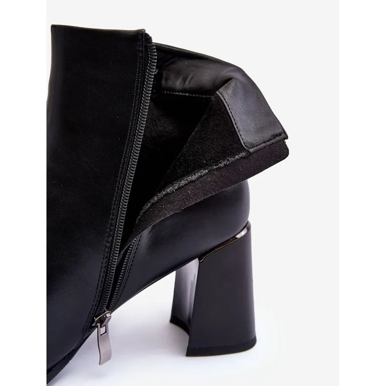 Bottines En Cuir Noir Popilla le noir