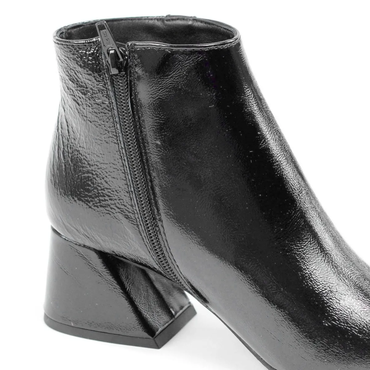 Bottines en cuir à clous - Noir