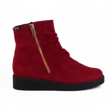 Bottines Mephisto Confortable Cuir Nubuck Rouge l Igert Dannemarie