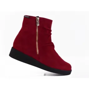 Bottines Mephisto Confortable Cuir Nubuck Rouge l Igert Dannemarie