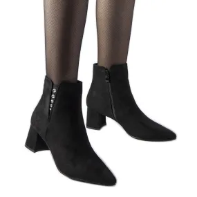 Bottines noires en éco-suède à talon Pikeville le noir