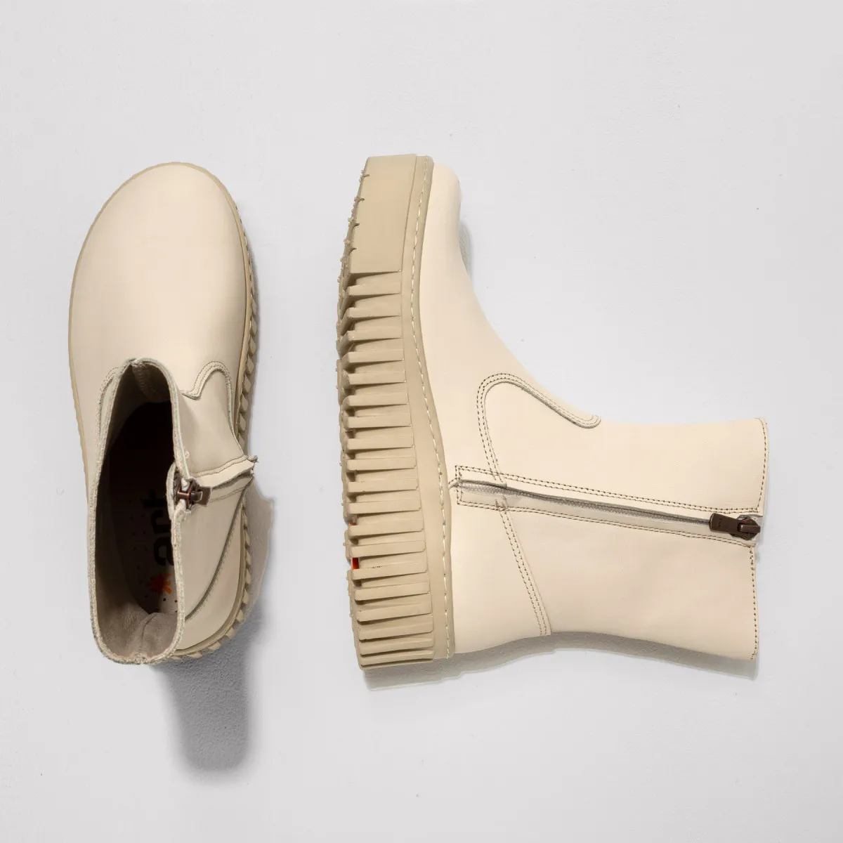 Bottines plateforme en cuir - Blanc