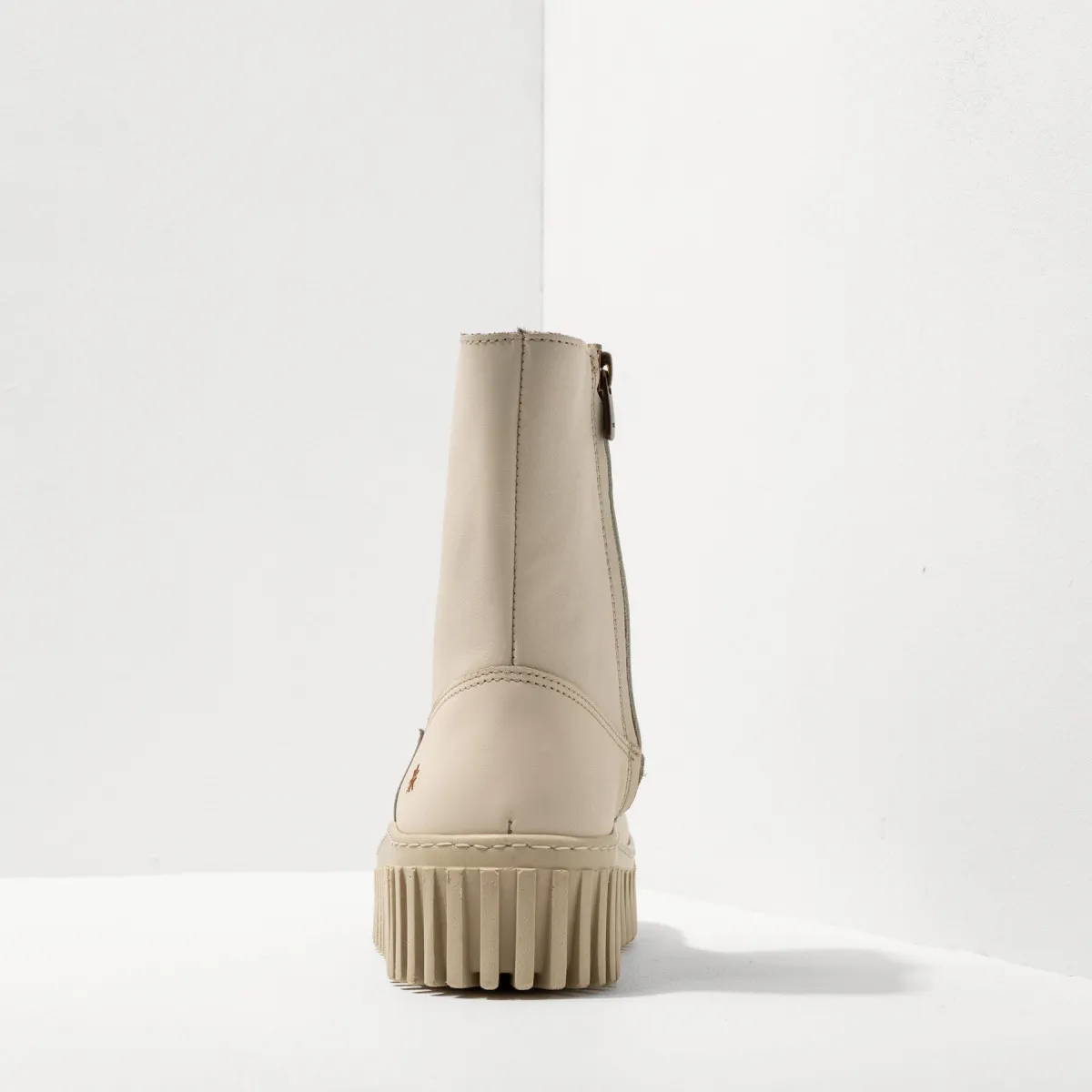 Bottines plateforme en cuir - Blanc