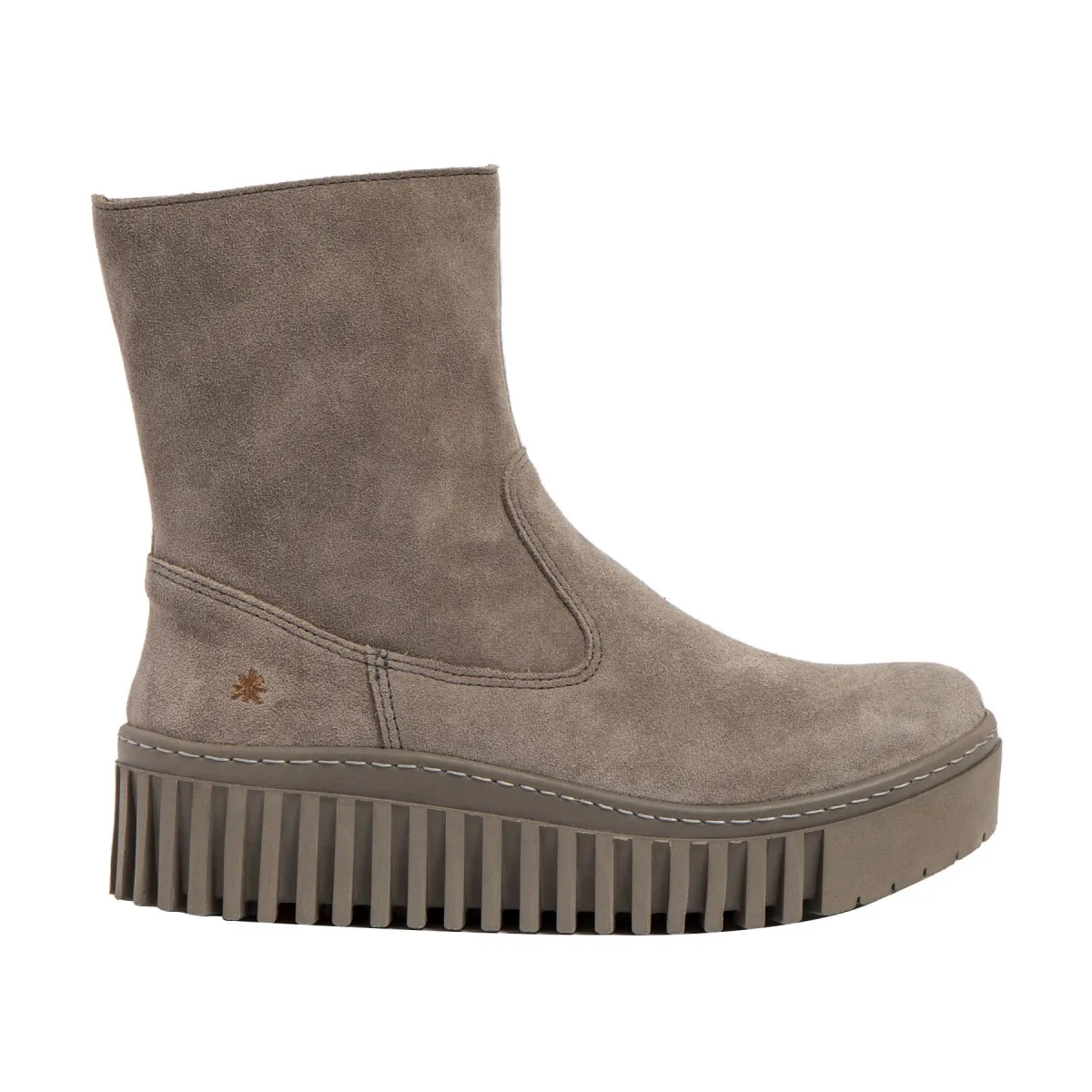 Bottines plateforme en daim - Beige