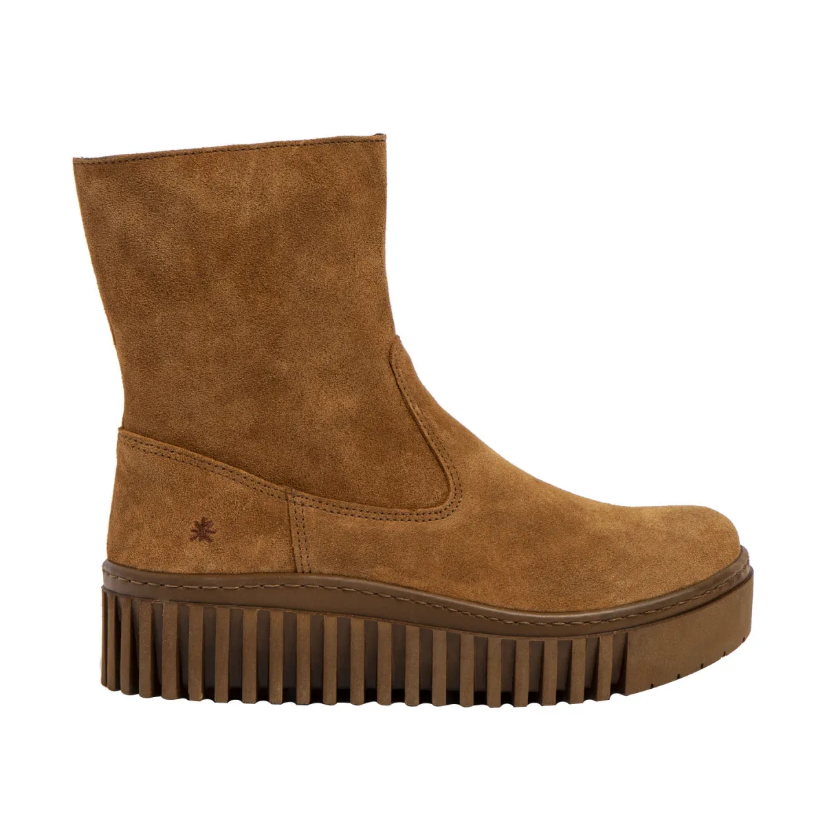 Bottines plateforme en daim - Marron