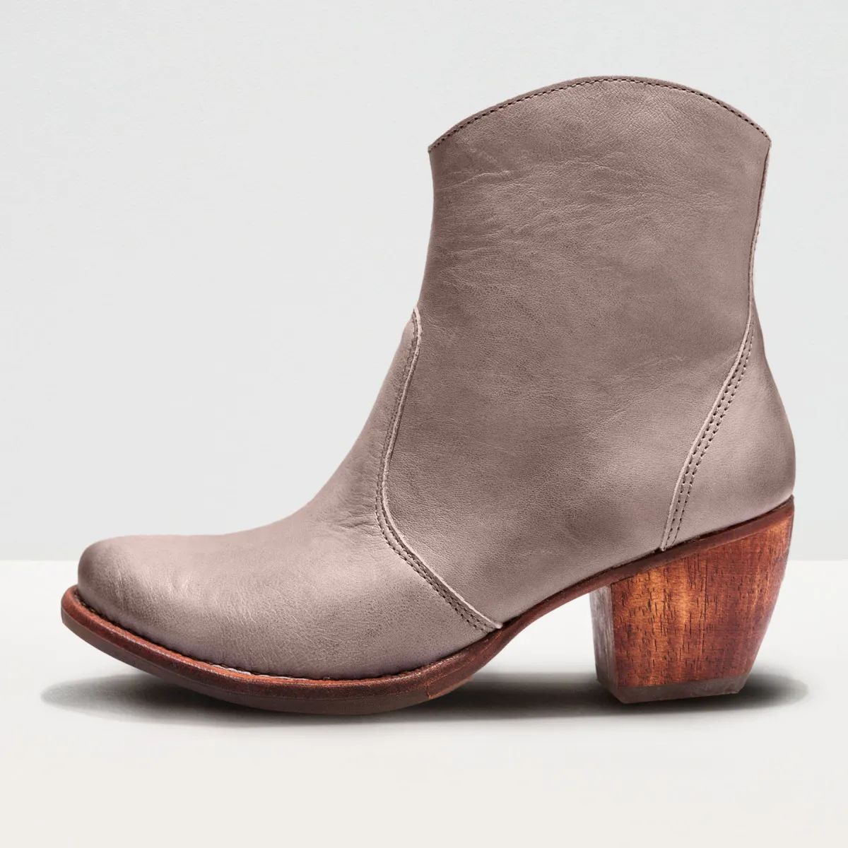 Bottines santiag en cuir - Taupe