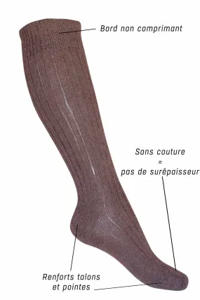 Chaussettes sans couture laine mohair hautes