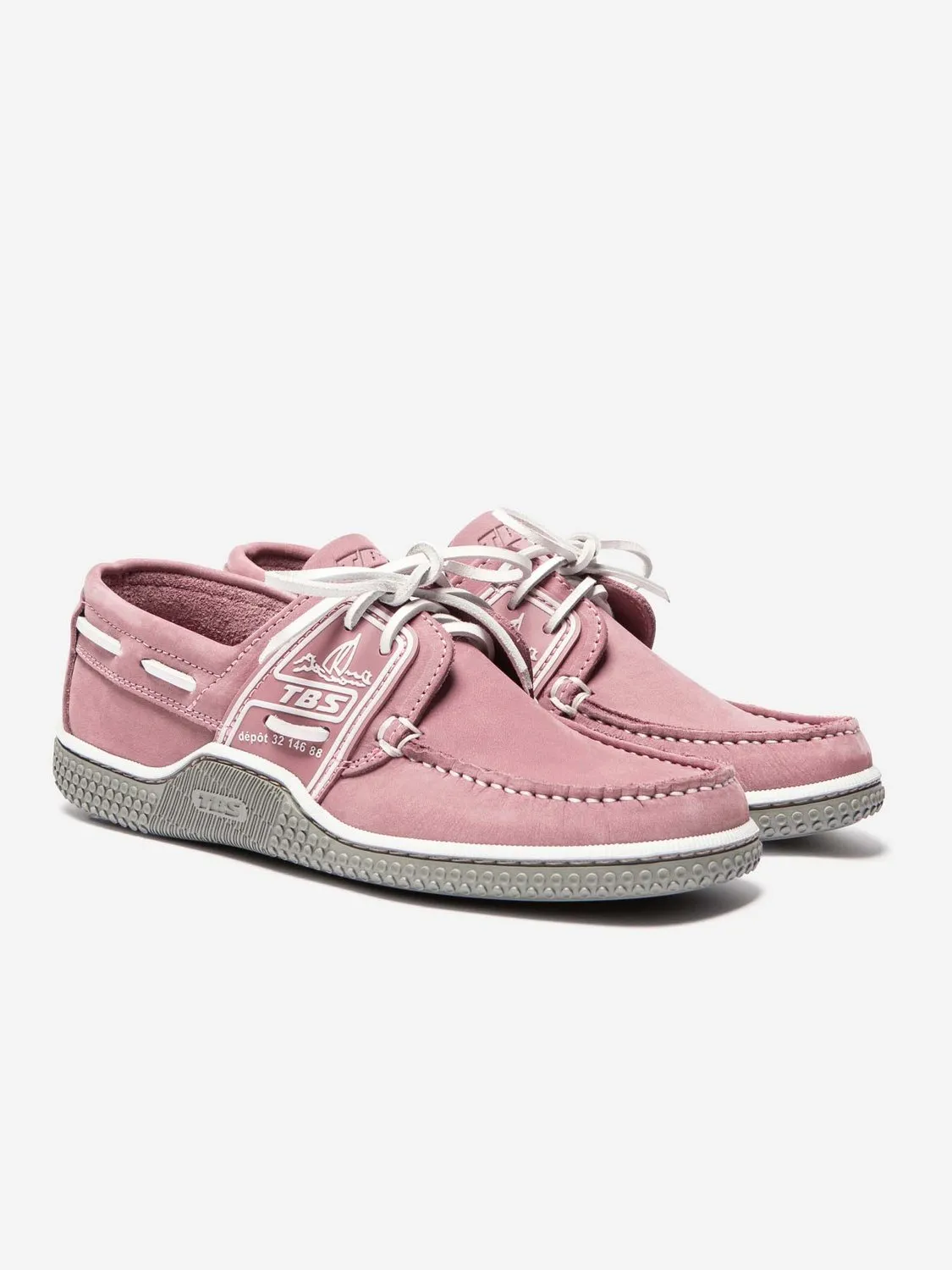 Chaussures Bateau Homme Cuir Nubuck Rose tbs