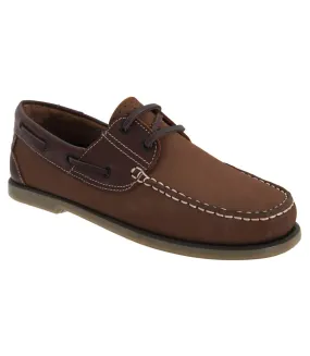 Chaussures bateau homme nubuck marron Dek