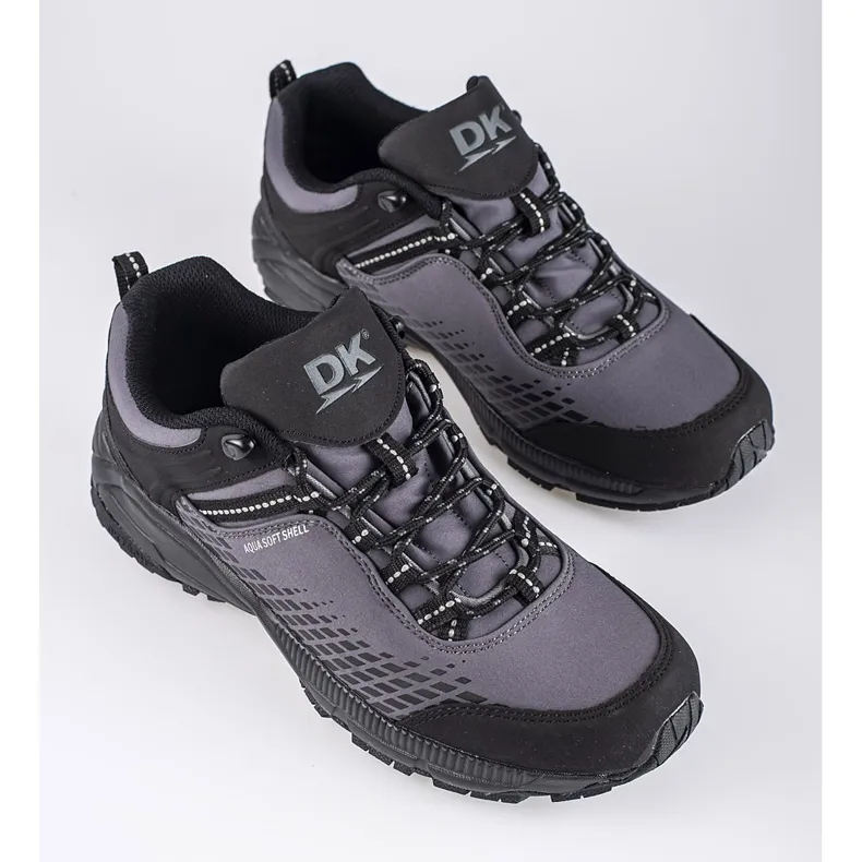 Chaussures de trekking homme sur semelle épaisse grise DK le noir