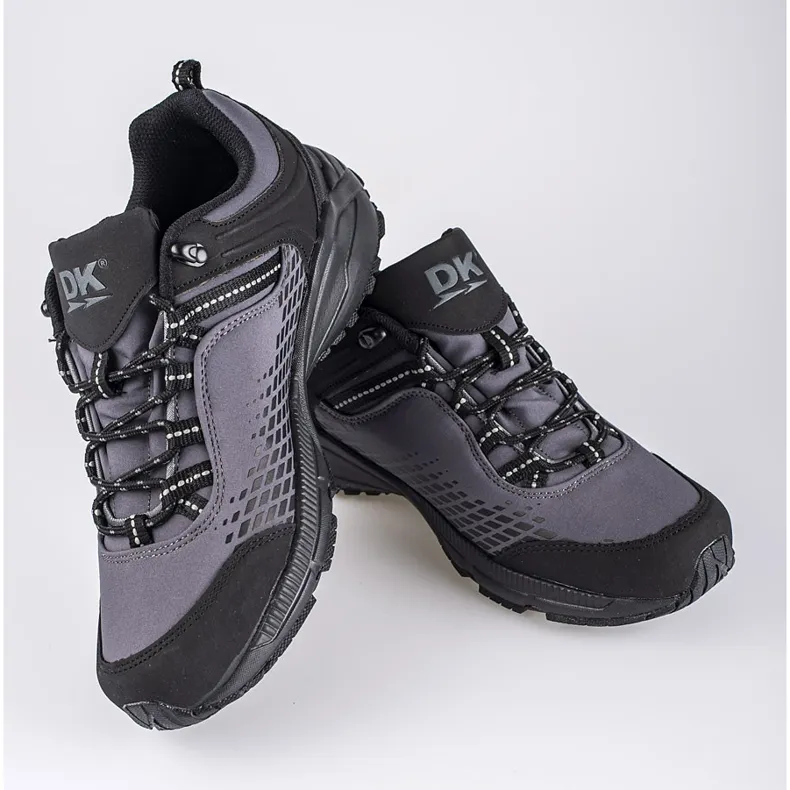 Chaussures de trekking homme sur semelle épaisse grise DK le noir