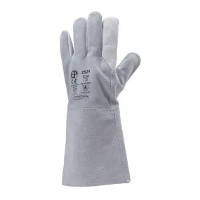 Coverguard - Gants de soudure blanc gris fleur de vachette et dos croûte EUROWELD 2524 (Pack de 12)