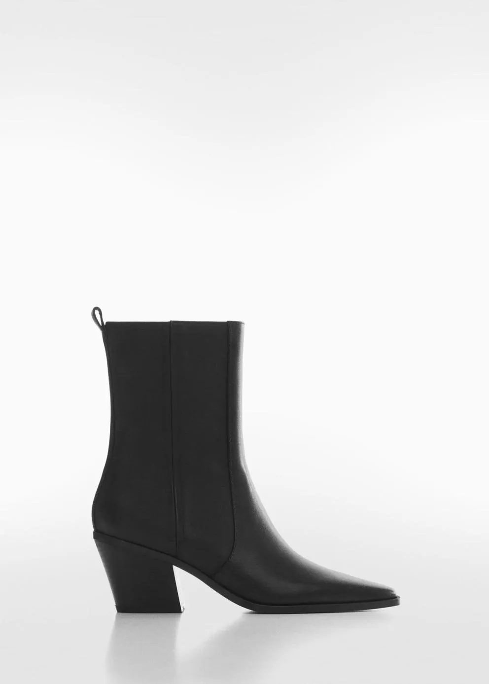 Cuir | Femme MANGO Bottines Cuir à Talon Noir